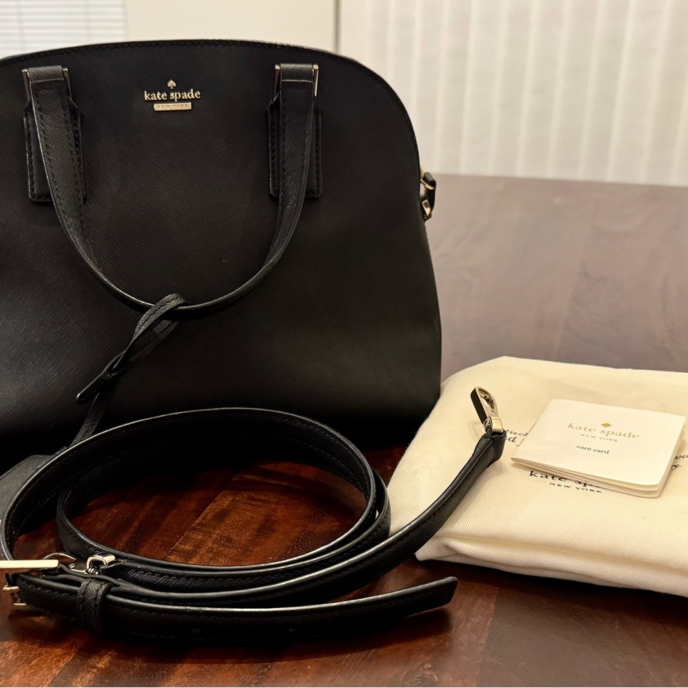 Kate Spade New York Cross-body Satchel – Black Leather